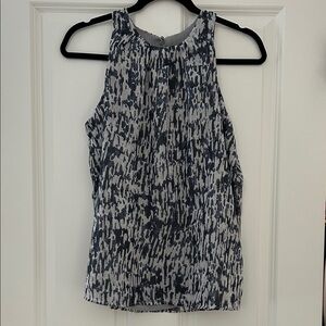 Vince Camuto Blue and Gray Patterned Tank Top